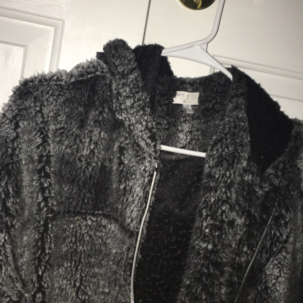 Fluffy Zip Up Hooded sweater
